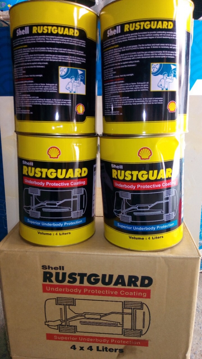 Shell Rustguard 4 lít - Chất chống thấm bảo vệ gầm xe gốc bitum, Shell Rustguard 4 lit - Chat chong tham bao ve gam xe goc bitum